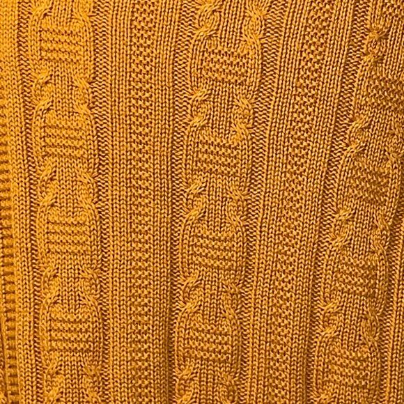 Jones New York Cable Knit Cardigan Sweater Pumpkin Orange Double‎ Breasted L - Picture 5 of 6